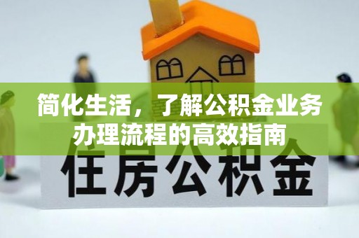 桐梓简化生活，了解公积金业务办理流程的高效指南