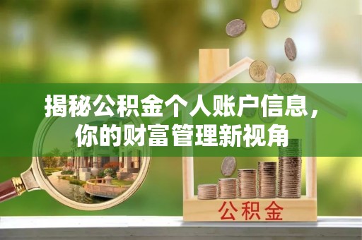 桐梓揭秘公积金个人账户信息，你的财富管理新视角