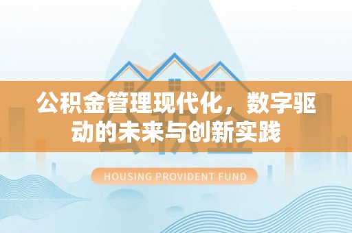 桐梓公积金管理现代化，数字驱动的未来与创新实践